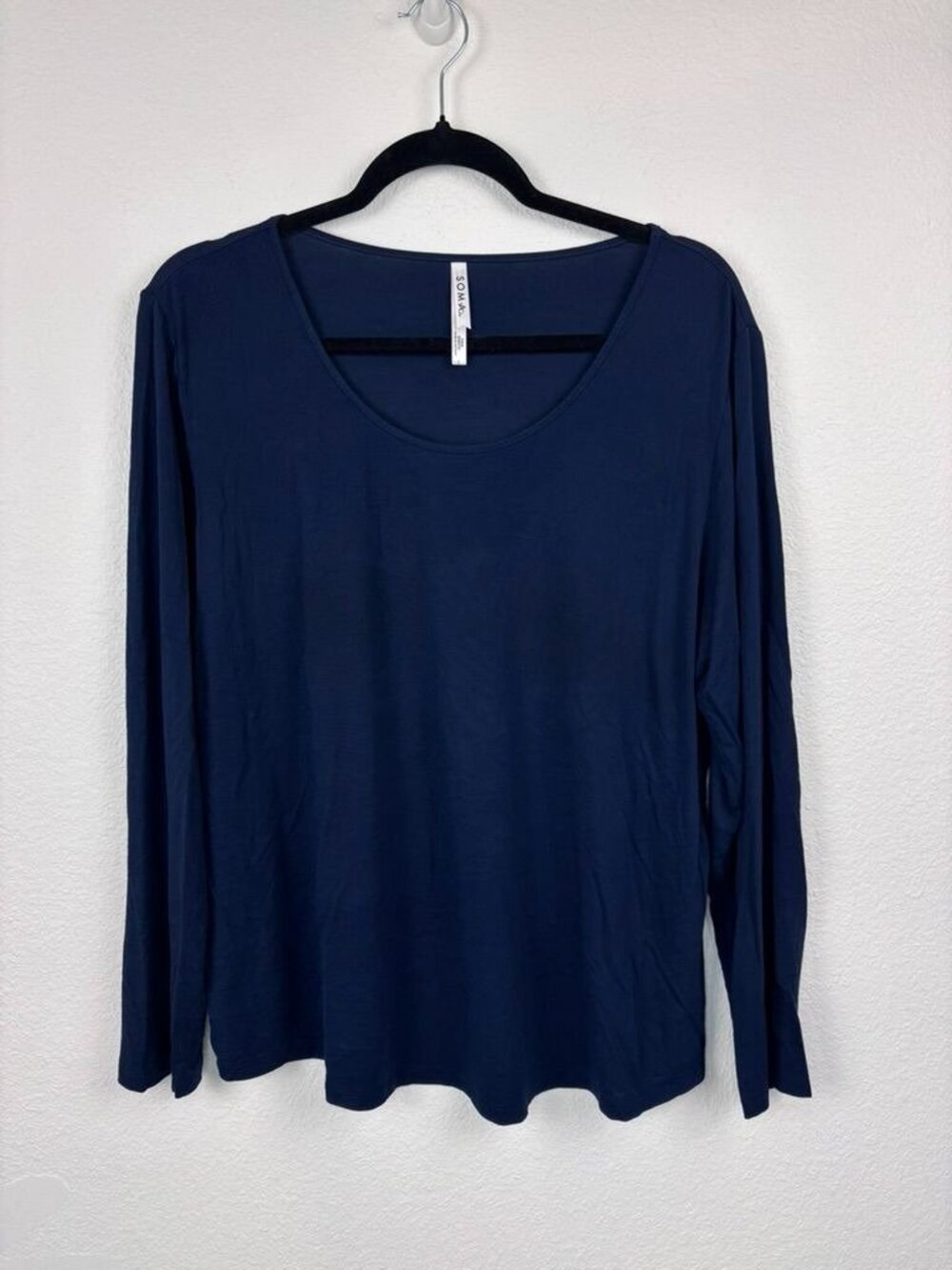 Soma cool nights women's large long sleeve lounge pajama shirt comfy stretch